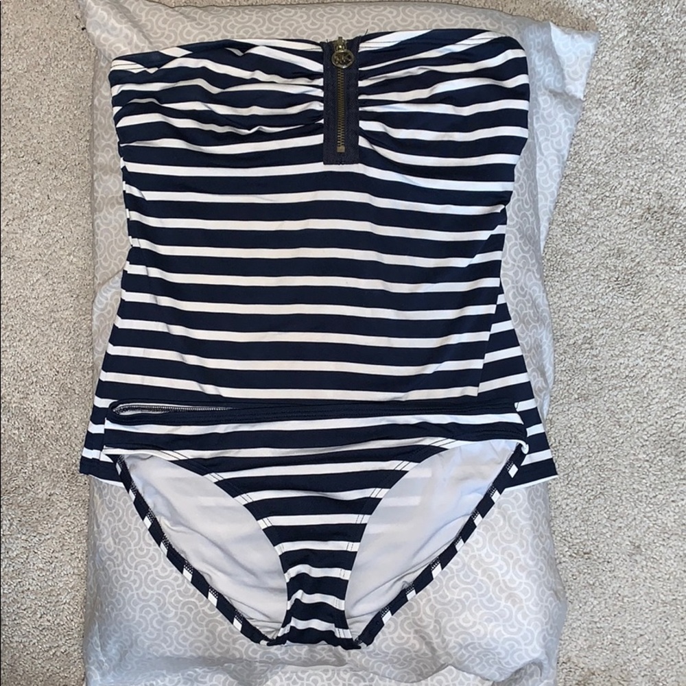 Michael Kors 2 piece Tankini navy/white stripe XS